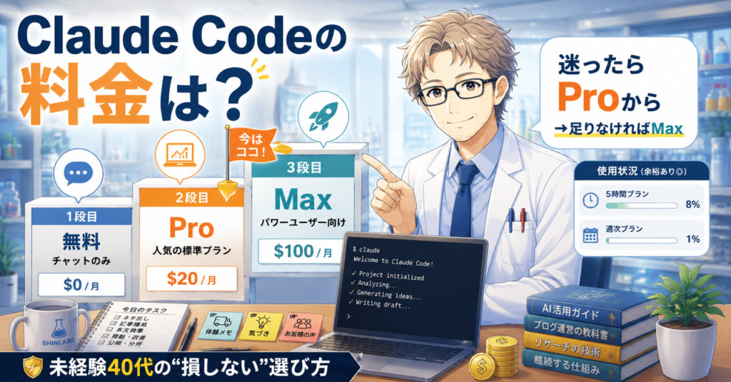 Claude Codeの料金はいくら？未経験40代の損しない選び方