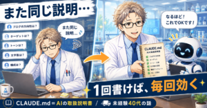 CLAUDE.mdとは？AIに毎回同じ説明をしなくて済む取扱説明書