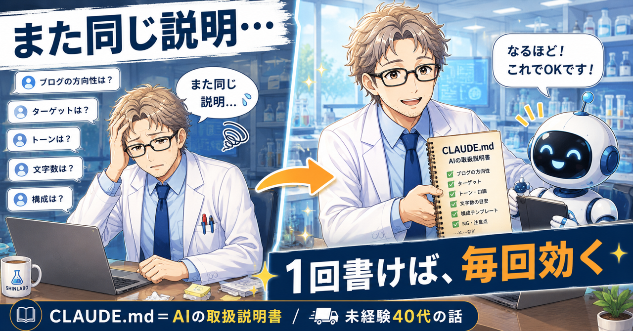 CLAUDE.mdとは？AIに毎回同じ説明をしなくて済む取扱説明書