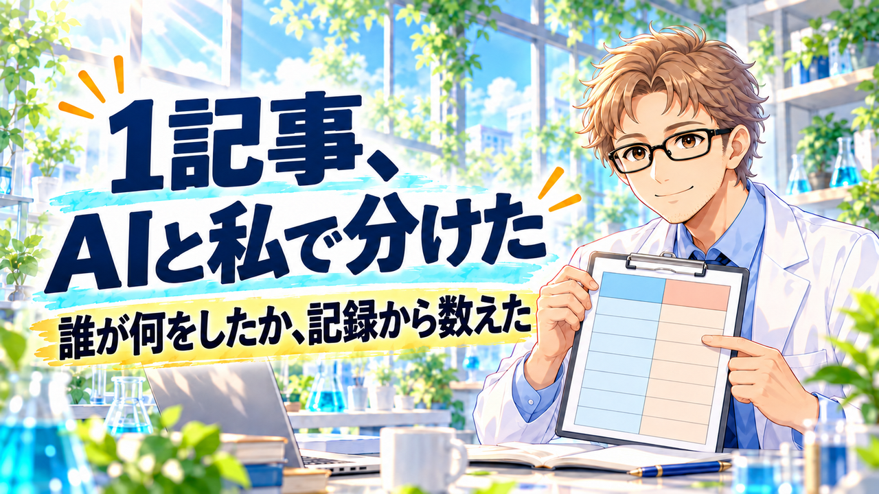 1記事、AIと私で分けた。誰が何をしたか、記録から数えた